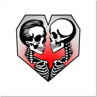 Skeletons in love Posters and Art